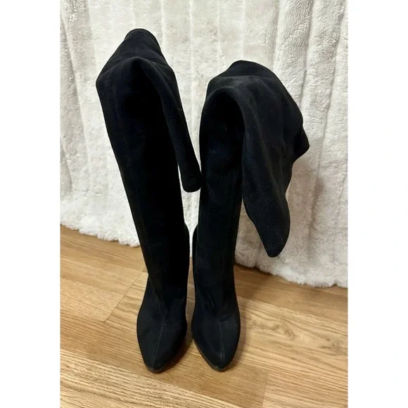ALDO Thigh-high Stretchy Suede Black Women's Boots US Size 5/ EU 35 - Picture 3 of 7